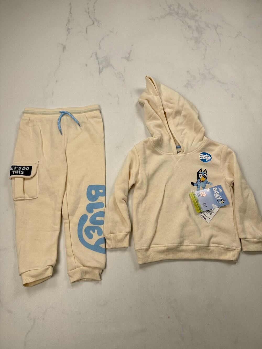 Bluey Bluey Hoodie Cream 2010s Graphic - Boys 3T